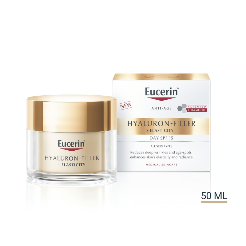 Eucerin Hyaluron-Filler+Elasticity Day Cream SPF15 50ml , Eucerin , 	 #Eucerin , #Hyaluron, #Filler, #Elasticity ,#DayCream ,#SPF, #skincare ,#บำรุงผิวหน้า, #ป้องกันแสงแดด